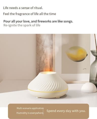 Flame Air Aroma Diffuser luftfugter Beige