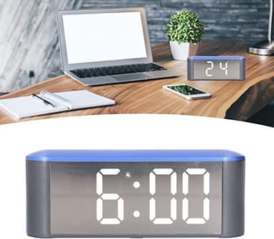LED digitalt vækkeur hvid