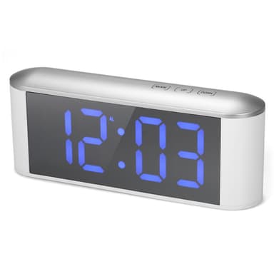 LED digitalt vækkeur Blå