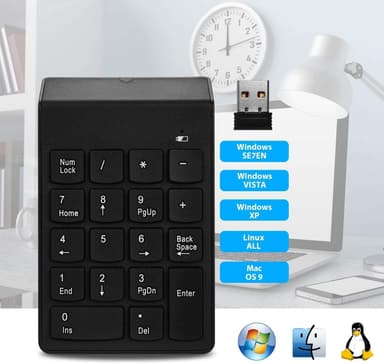 Trådløst numerisk tastatur Sort