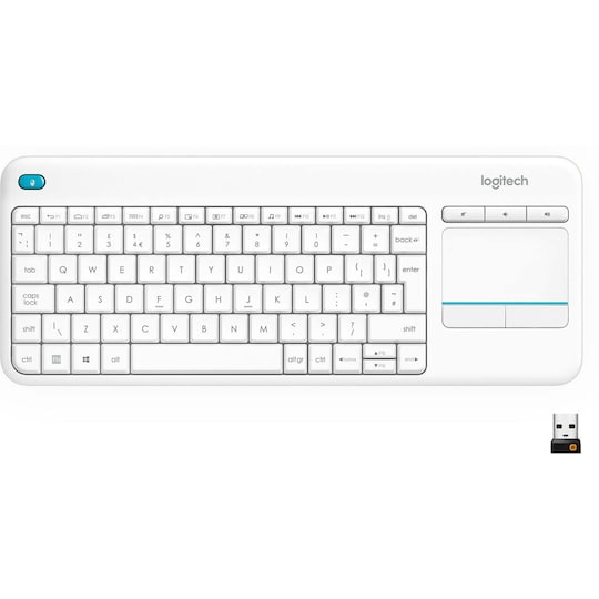 Logitech Wireless Touch tastatur K400 Plus (hvid)