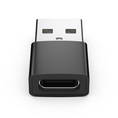 USBA (han) til USBC (hun) adapter Sort Elgiganten
