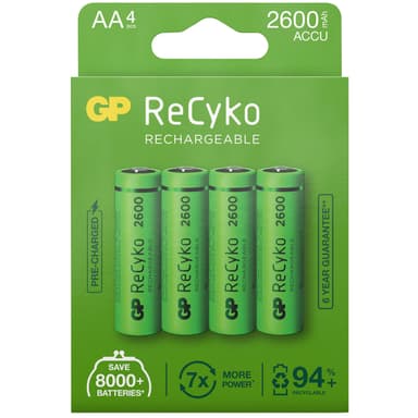 ReCyko Laddningsbara AA-batterier 2600mAh 4-p