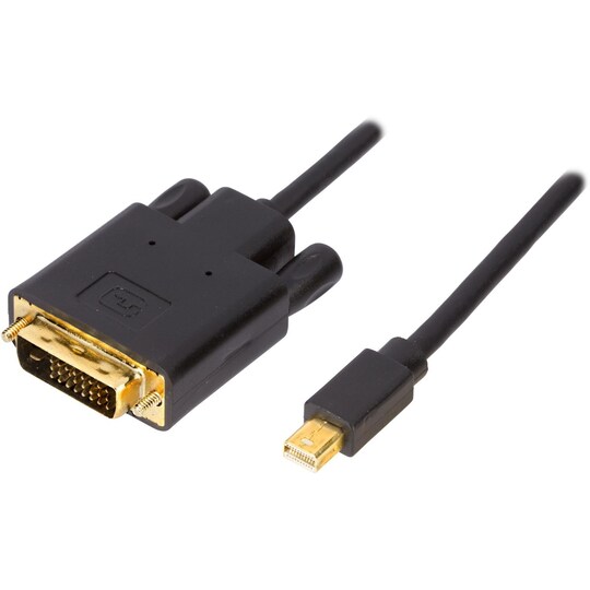 DELTACO mini DisplayPort til DVI-D Single Link monitorkabel, 20-pin ha