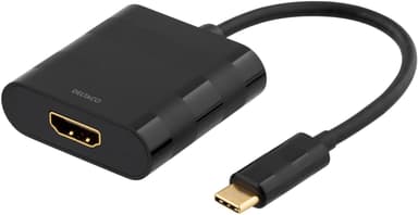 DELTACO, til adapter, USB-C han - HDMI hun, sort | Elgiganten