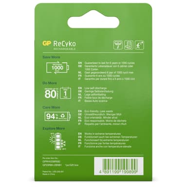 ReCyko genopladelige D-batterier 5700mAh 2-p