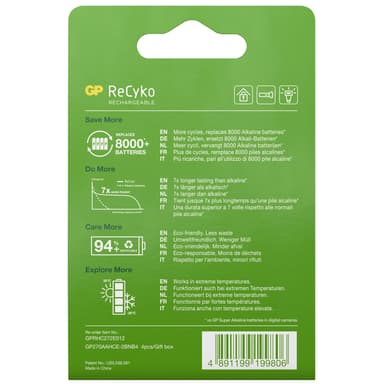 ReCyko Laddningsbara AA-batterier 2600mAh 4-p