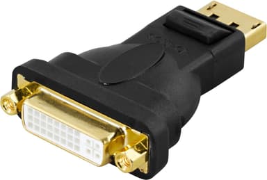 DELTACO DisplayPort til DVI-D Single Link adapter, 20-pin han til 24+5