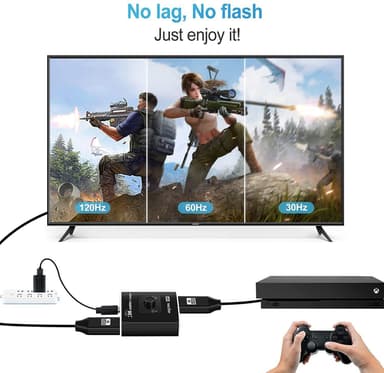 INF 2-i-1 HDMI-switch 8K 2.1 48Gbps 1080P 240Hz ABS sort 3-delt