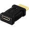 deltaco HDMI-adapter, mini HDMI fe to HDMI ma, 19-pin, gold plated