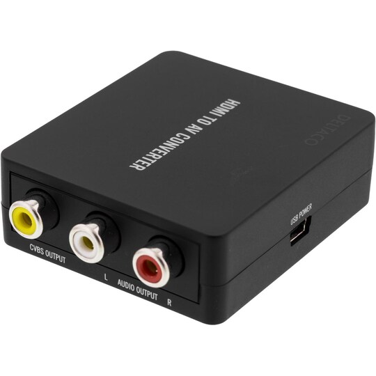 DELTACO Signalkonverter fra HDMI til kompositvideo, sort