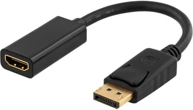 DisplayPort til HDMI-adapter m lyd, 4K, 0.2m, sort Elgiganten