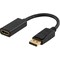 DELTACO DisplayPort til HDMI-adapter m lyd, 4K, 0.2m, sort