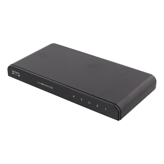 deltaco PRIME HDMI Splitter, 1 to 4 splitter, 4K, HDCP, 3D, black