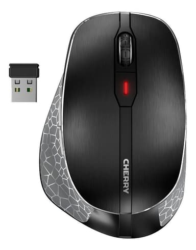 CHERRY MW 8 ergonomisk mus, genopladeligt batteri, BT + RF-forbindelse