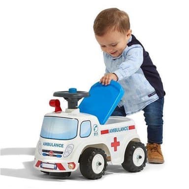 Falk Ambulance ride-on med opbevaringsrum, rat og horn