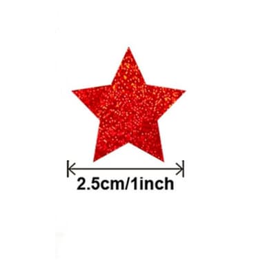 Glitter Star Stickers nytår jul 500-stykke Rød