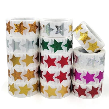 Glitter Star Stickers nytår jul 500-stykke Rød