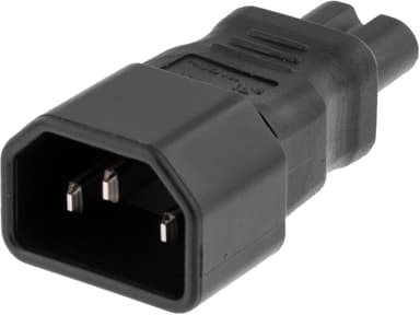 DELTACO Strømadapter, IEC 60320 C14 til IEC 60320 C7, 250V/2,5A, sort