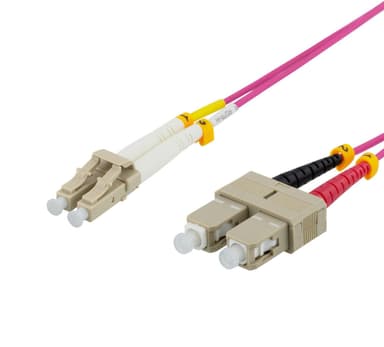 DELTACO OM4 fiber cable LC - SC, duplex, multimode, 50/125, 1.5m