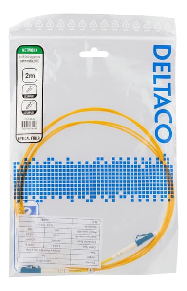 DELTACO OS2 fiber cable LC - LC, simplex, singlemode, UPC, 9/125, 2m