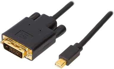 DELTACO mini DisplayPort til DVI-D Single Link monitorkabel, 20-pin ha