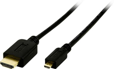 DELTACO HDMI kabel, HDMI High Speed with Ethernet, HDMI Type A han - H