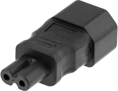 DELTACO Strømadapter, IEC 60320 C14 til IEC 60320 C7, 250V/2,5A, sort