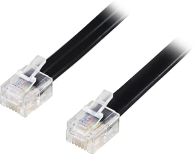 DELTACO modulkabel, 6P6C(RJ12) til 6P6C(RJ12), 2m, sort