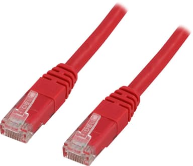 DELTACO U/UTP Cat6 patchkabel, 2m, rød