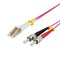 DELTACO Fiber cable, 2m, LC-ST Duplex, 50/125, pink