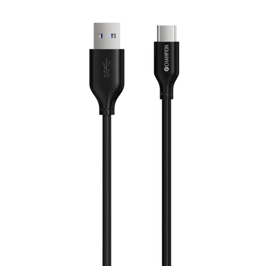 Champion USB-A til USB-C Kabel 2m Sort