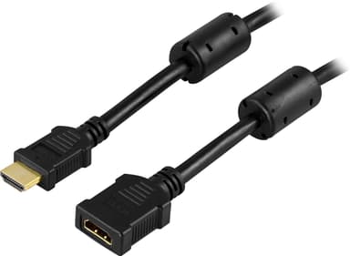 DELTACO HDMI 1.3 forlængerkabel, HDMI Type A han - hun, 3m, sort