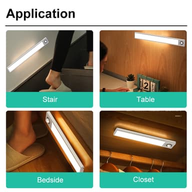 LED Bevægelsessensor Natlys 3 Farvetemperatur Sølv 20 cm