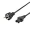 DELTACO power cord CEE7/7 - IEC C15, 1m, black