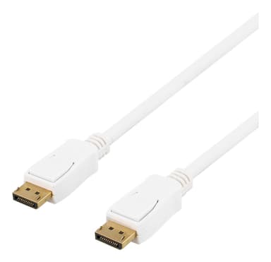 DELTACO DisplayPort skærmkabel, 20-polet ha - ha, 15m, hvid