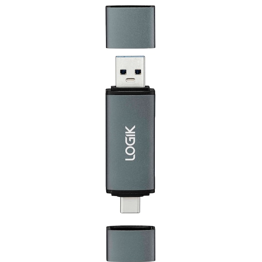 Logik 2-i-1 dobbelt USB-kortlæser