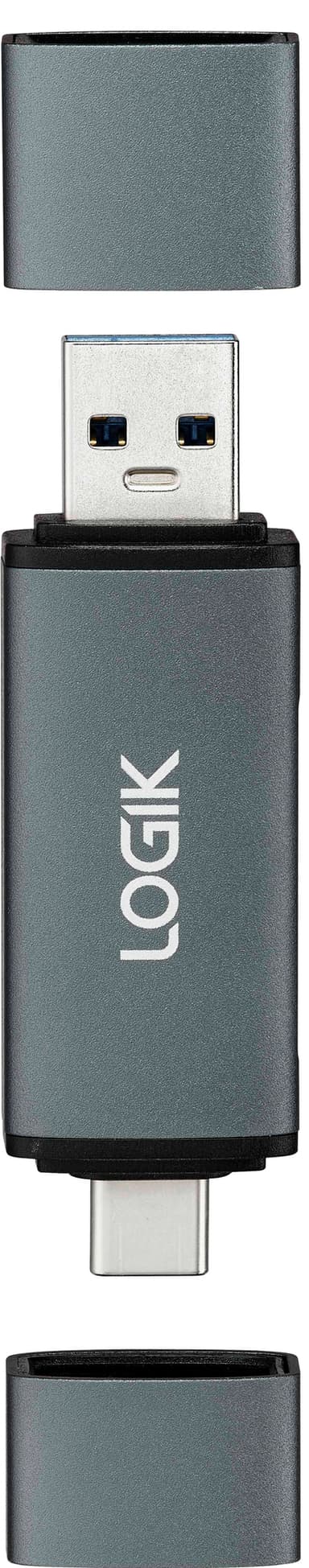 Logik 2-i-1 dobbelt USB-kortlæser