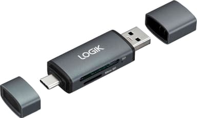 Logik 2-i-1 dobbelt USB-kortlæser