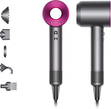 Dyson Supersonic HD07 hårtørrer (jern/fuchsia)