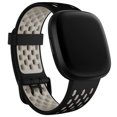 Fitbit Versa 3/4, Sense/2 Sport Band Sort/L.Hvid S