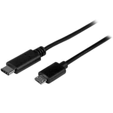 StarTech.com USB2CUB2M, 2 m, USB C, Micro-USB B, USB 2.0, Hanstik/Hanstik, Sort