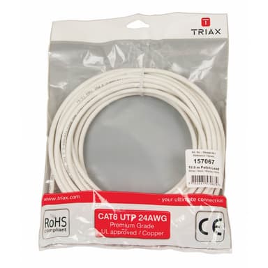 TRIAX Netværkskabel CAT6 UTP PVC 10.0m Hvid