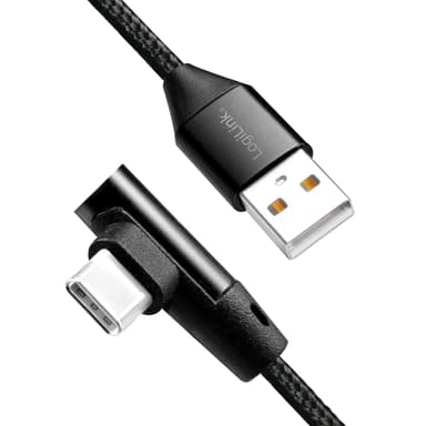 Vinklet USB-C kabel USB 2.0 Max 3A 1m