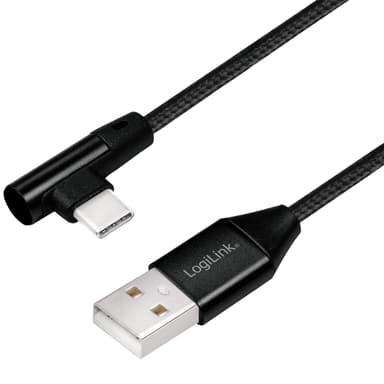 Vinklet USB-C kabel USB 2.0 Max 3A 0,3m