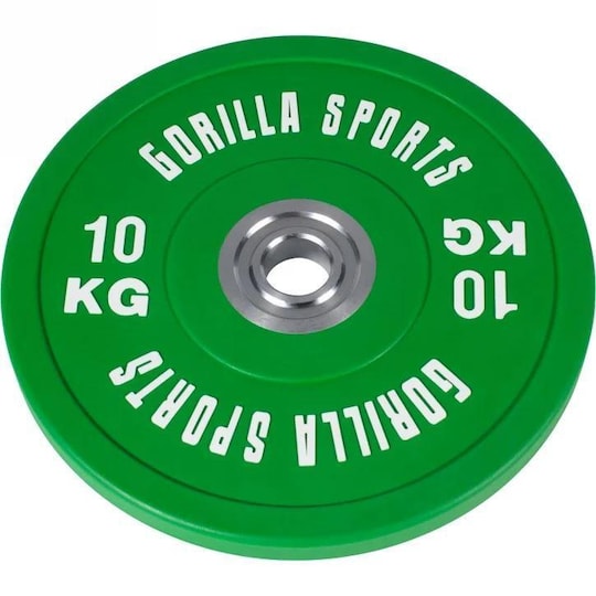 Gorilla Sports Bumper Plates COLOR 50 mm 10 kg
