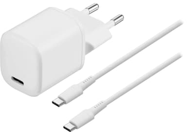 Sandstrøm 20W USB-C-oplader med USB-C-kabel