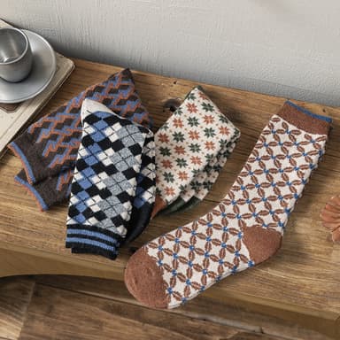 Retro varme sokker til kvinder 6-par MultiColor