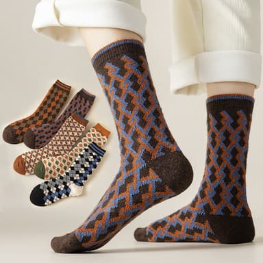 Retro varme sokker til kvinder 6-par MultiColor
