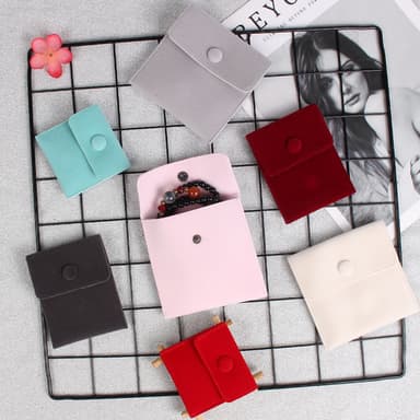Smykkeposer Jewlry Pouches 10-pak Blå 7x7x0.5 cm